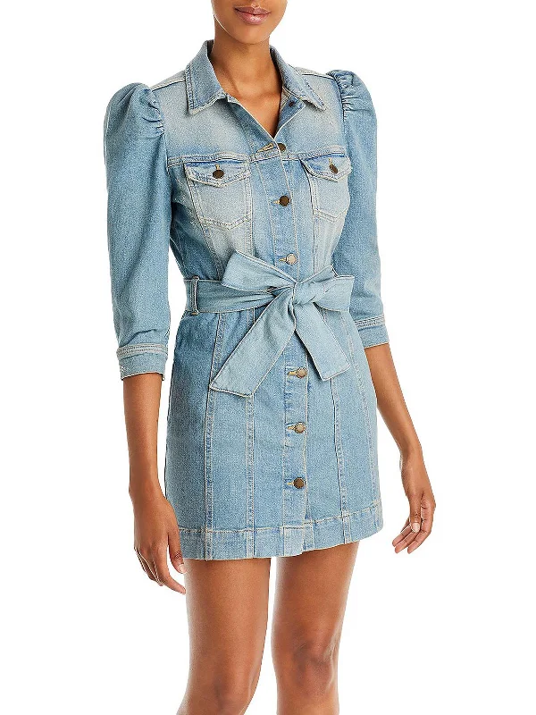Sports Trend Womens Denim Above Knee Mini Dress