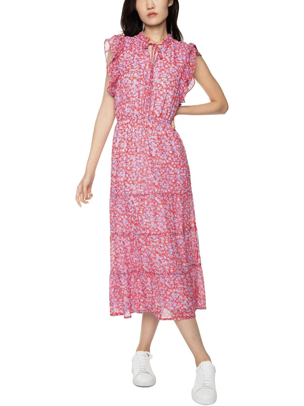 Personalized Design Womens Floral Calf Midi Dress