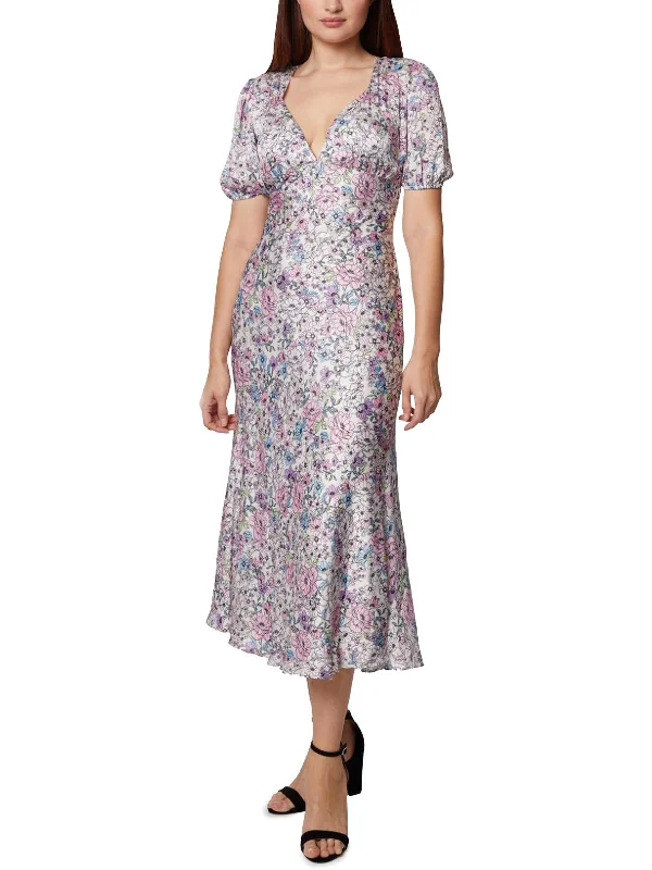 Youthful Street Fashion Womens Floral Print Long Midi Dress