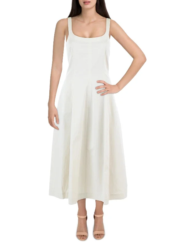 Luxury Style Womens Hidden Pockets Mid Calf Slip Dress