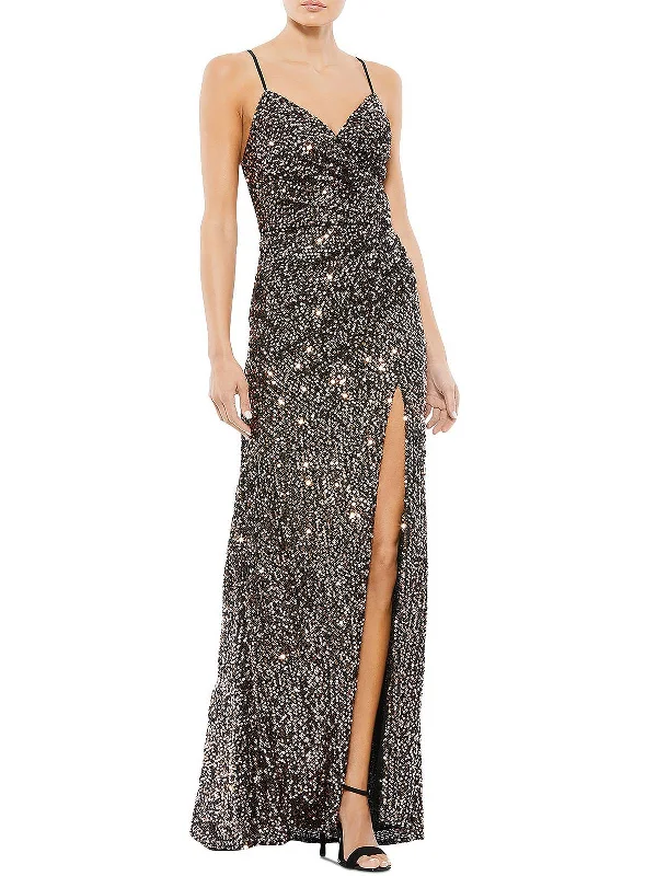 Elegant And Casual Womens Sequined Long Evening Dress