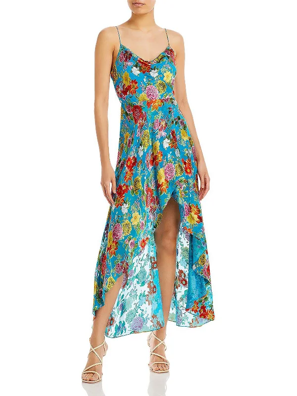 Fashionable Items Womens Silk Hi-Low Evening Dress