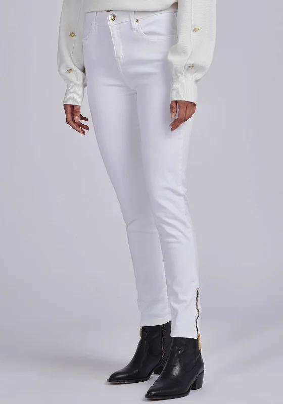 Personalized Series Barbour International Womens Durant Skinny Jeans, White