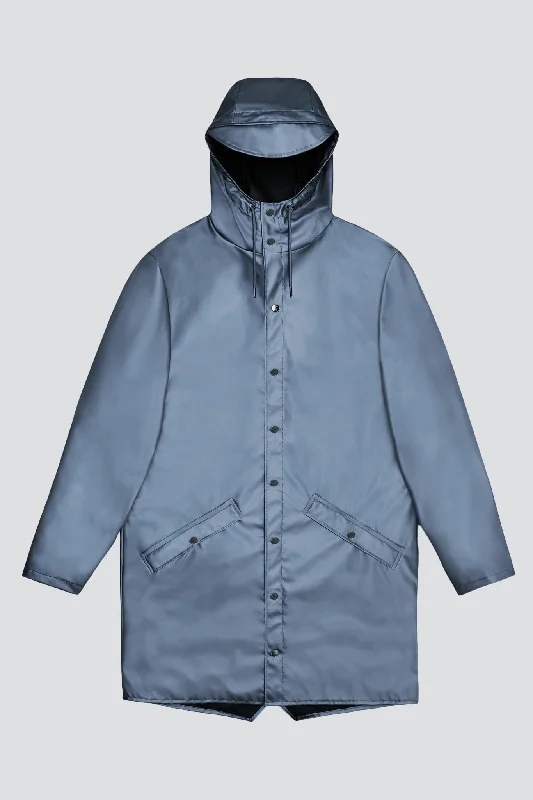 Minimal Style Bay Hooded Rain Long Jacket