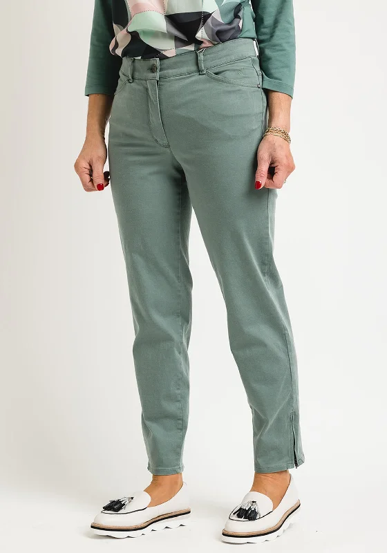 Floral Prints Bianca Denver Straight Leg Jeans, Teal Green