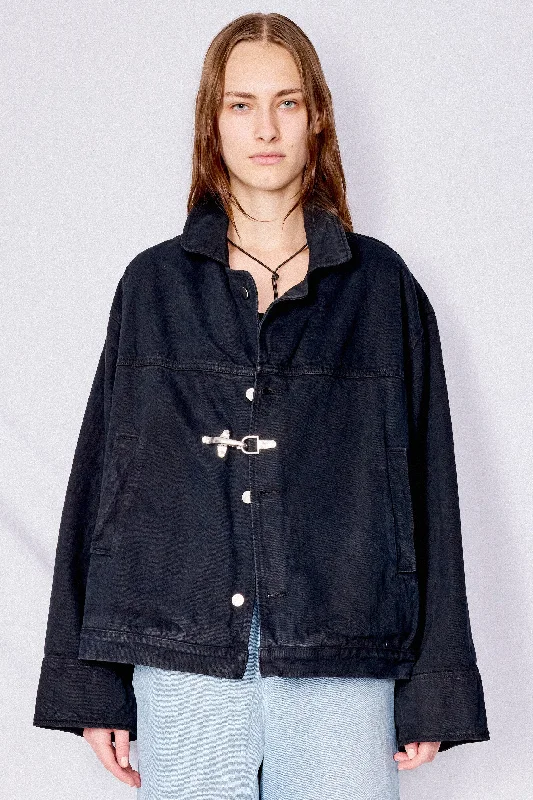 Perfect Tailoring Black Denim Fireman Box Jacket