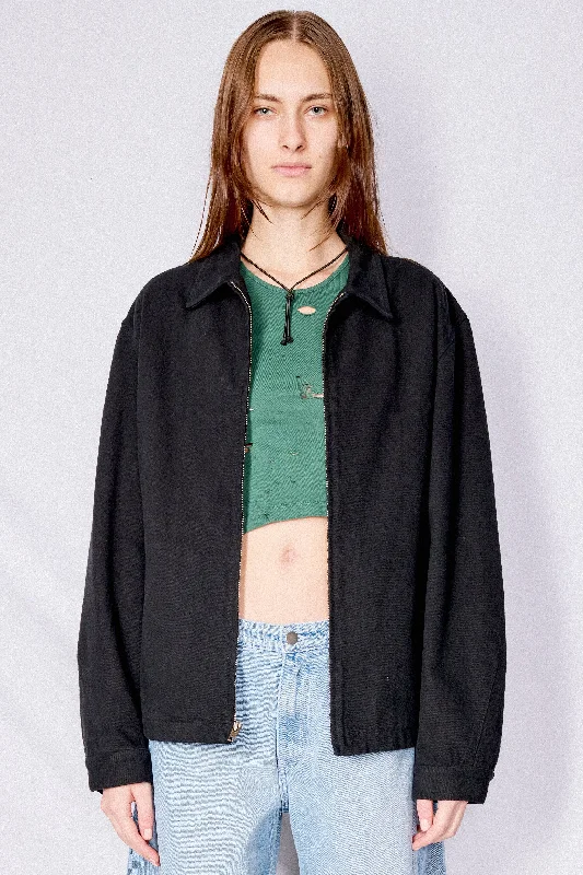 European Plan Black Denim Zip Jacket