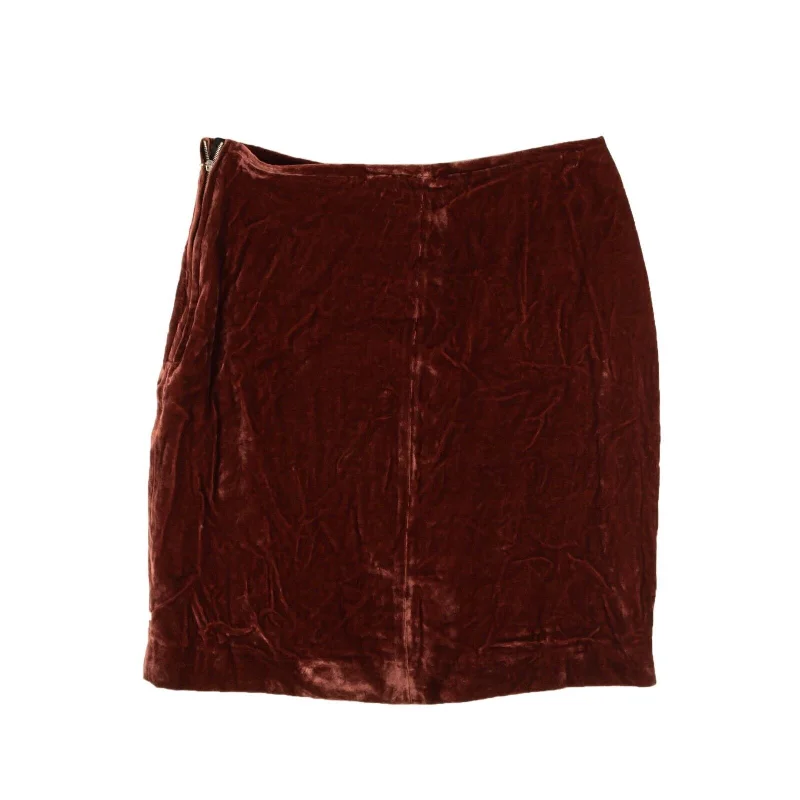 Comfortable Fashion Brick Red Velour Swift Skirt