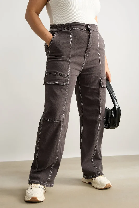 Double-sided Wear Graphite Gear Cargo Jeans