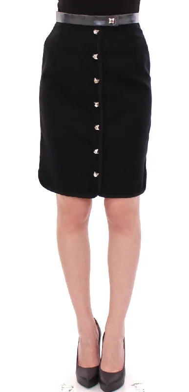 Personalized Wear Corrado De Biase  Metal Buttons Cotto Wool Women's Skirt
