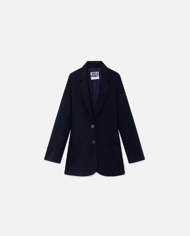 High-end Customization Crepe Blazer In Navy
