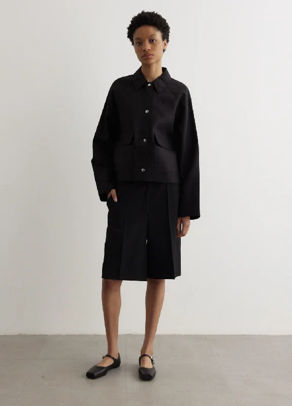 Multifunctional Style Cropped Cotton Jacket