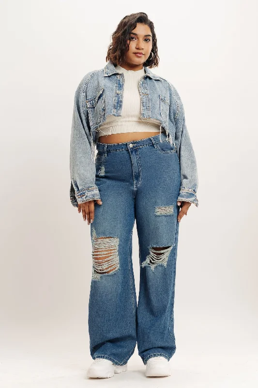 Printed Patterns Curve Modish Straight Jeans