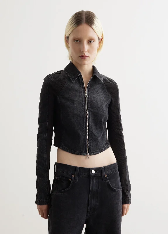 Fresh And Fashionable De-Sylen-S Giacca Fitted Panelled Denim Jacket