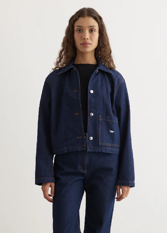 Elegant And Charming Denim Cropped Jacket
