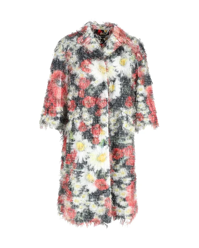 Sweet Style Dolce & Gabbana Fil Coupé Coat in Floral Print Polyester
