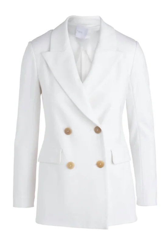 Fashion Selection Double Breasted Peak Lapel Jacket In White