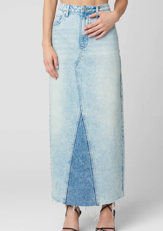 Fashionable Inner Wear Either Way Skirt In Denim Blue