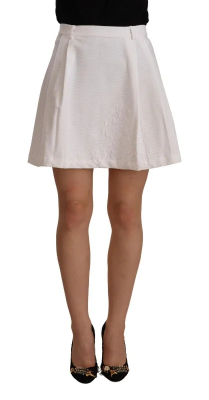 Exquisite Design Ermanno Scervino  High Waist A-line Mini Cotton Women's Skirt
