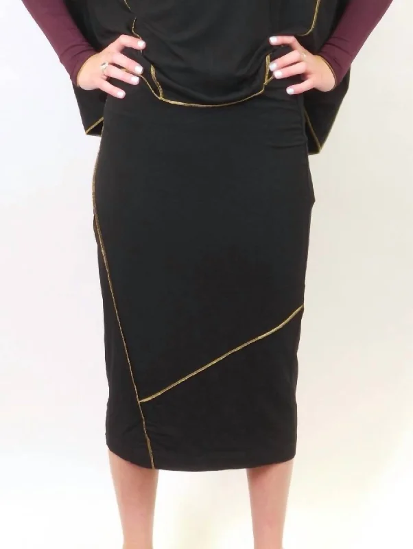 Modern Tailoring Etsu Skirt In Black/gold