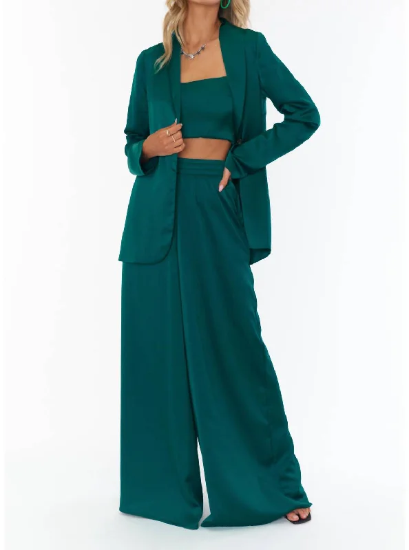 Refreshing Design Felix Blazer In Emerald Luxe
