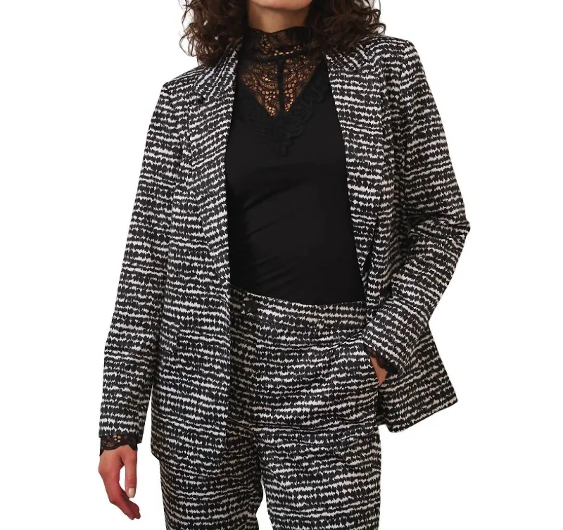 Integrated Design Graphic Illusion Blazer In Print