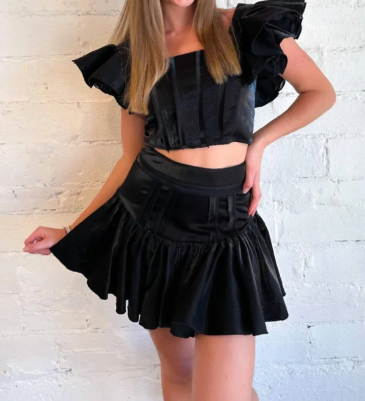 Spring Fashion Hailey Cognac Skirt In Black