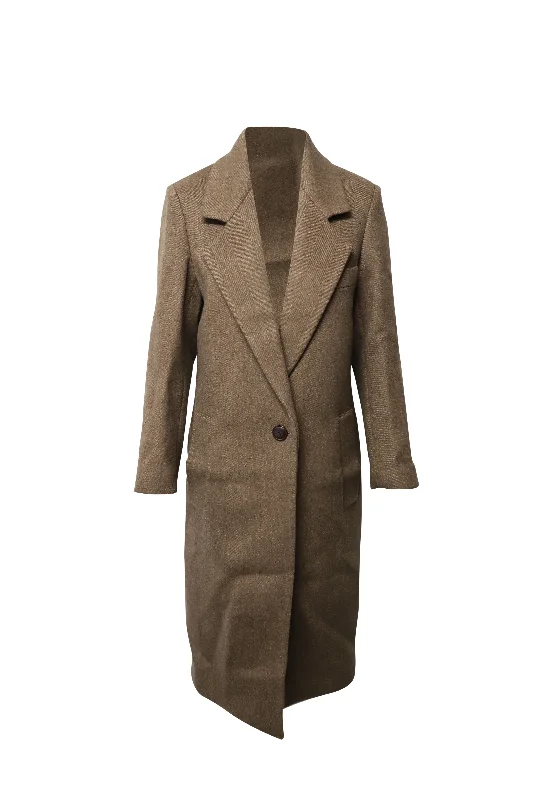 Elegant Design Joseph Captain Giant Chevron Coat in Brown Wool