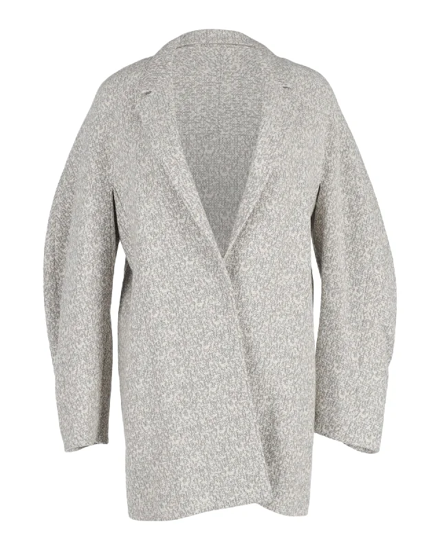 Classic Retro Joseph Tweed Coat in Grey Viscose