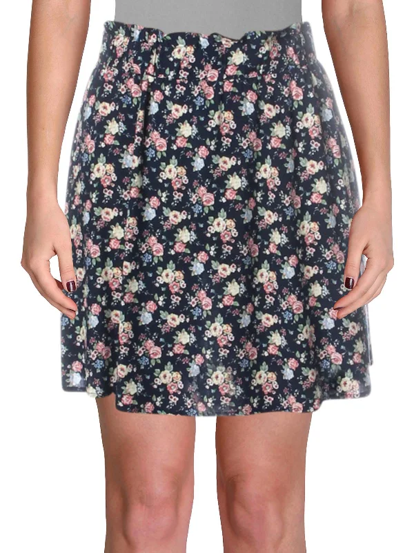 Double-sided Wear Juniors Womens Floral Pull On Skirt