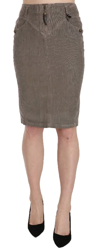 High-end Fashion Just Cavalli  Corduroy Pencil Straight A-Line Women's Skirt