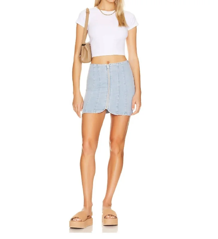 Fashionable Items Layla Denim Miniskirt In Starwash