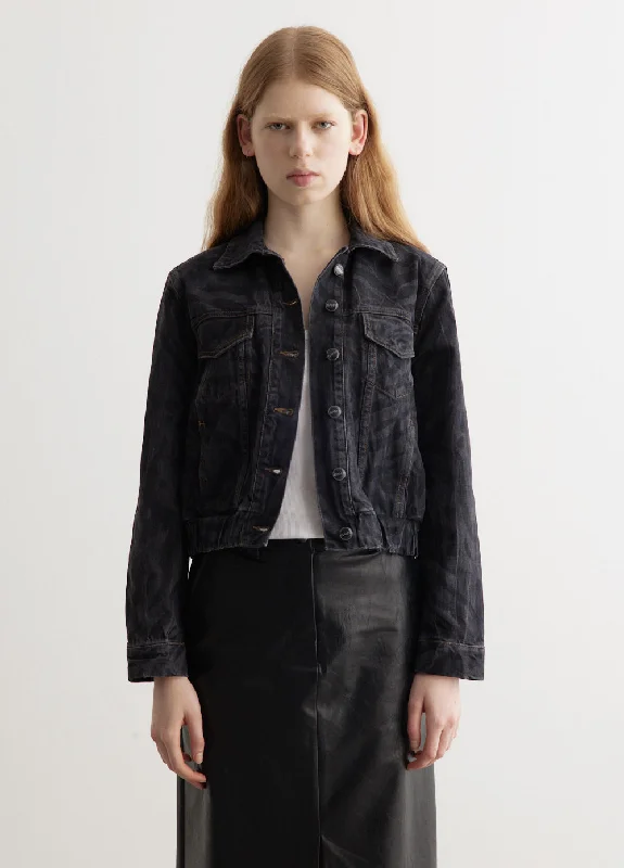 Classic Style Lazer Denim Bomber Jacket