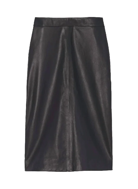 Must-have For Autumn And Winter Lianna Leather Skirt In Black
