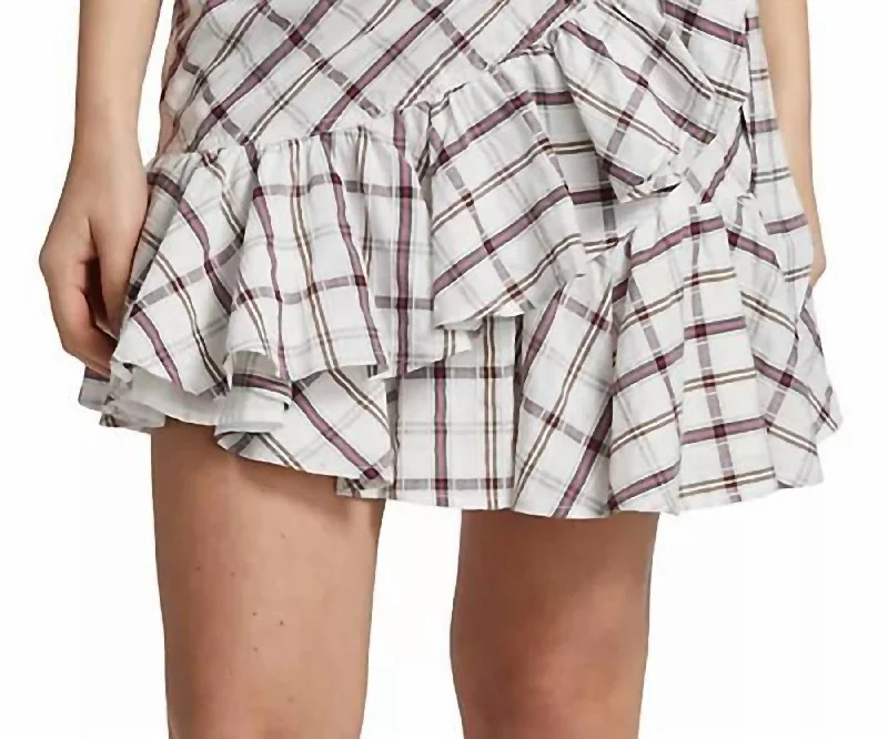 Simple Matching Memphis Skirt In White Multi