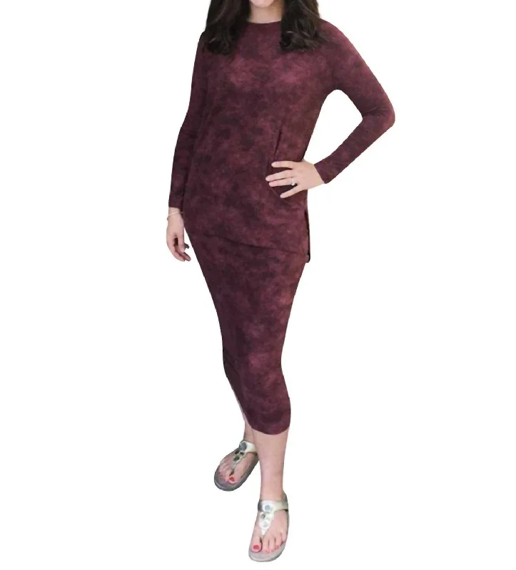 Fashion Innovation Midi Skirt In Maroon