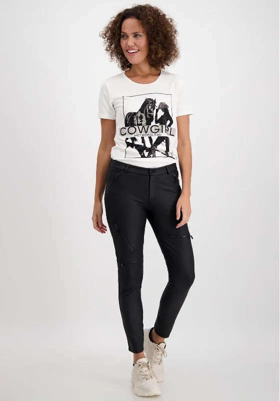 Sports And Leisure Monari Skinny Leg Faux Leather Jeans, Black