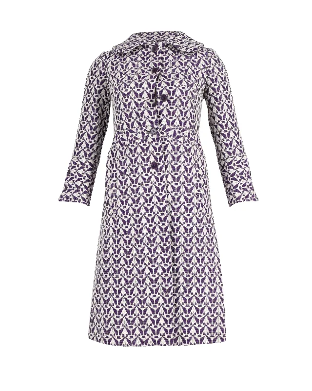 Exquisite Design Mulberry Single-Breasted Coat in Multicolor Viscose