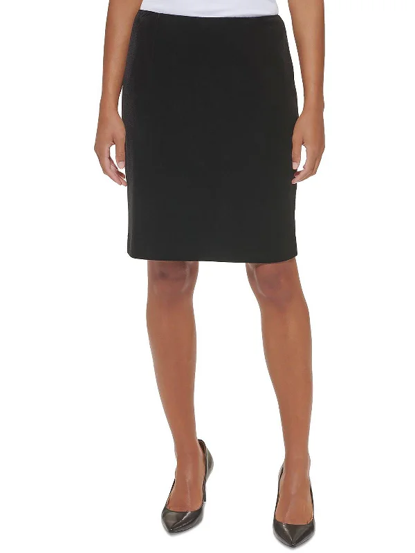 Fashion Selection Petites Womens Velvet Above Knee Pencil Skirt