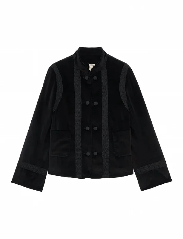 Elegant And Casual Phoebe Velvet Jacket In Black