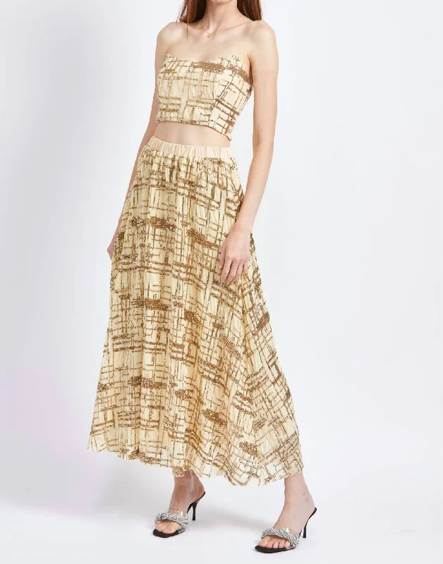 Warm Atmosphere Quinn Sequin Set In Gold