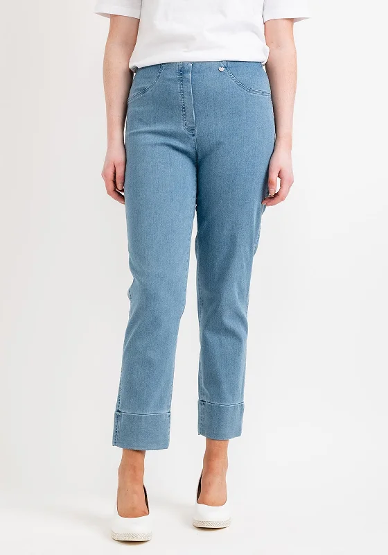 Advanced Customization Robell Bella 09 Ankle Grazer Denim Look Trousers, Light Blue Denim