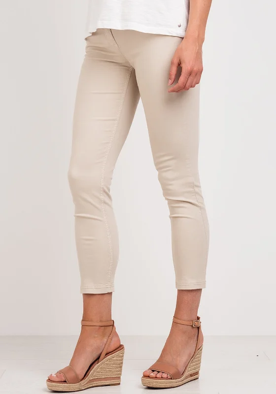 Classic And Versatile Robell Elena 09 Skinny Crop Jeans, Beige
