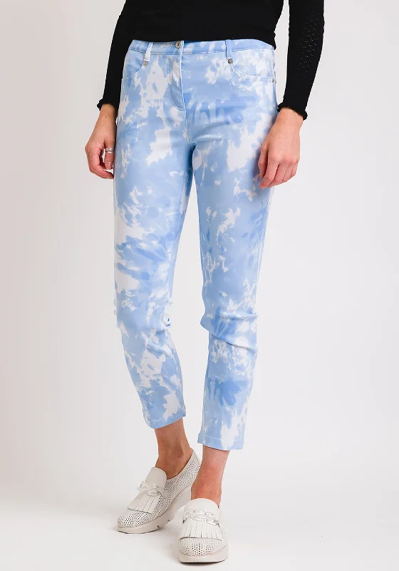 Personalized Design Robell Elena 09 Slim Fit Crop Jeans, Blue Tie-Dye