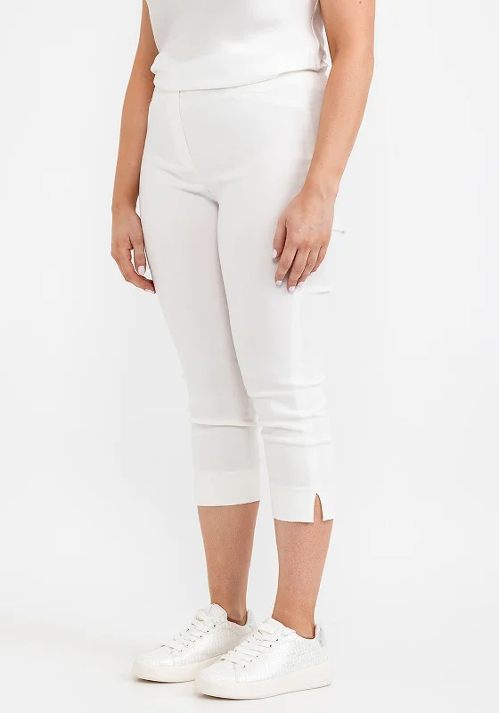 Elegant Design Robell Rose 07 Slim Fit Cropped Trousers, Off White