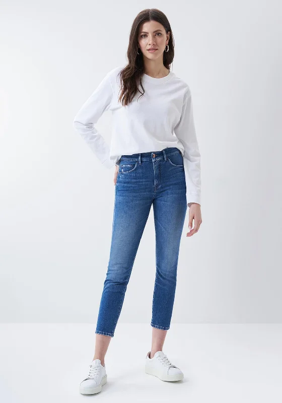 Sweet Style Salsa Push In Glamour Cropped Slim Jeans, Blue
