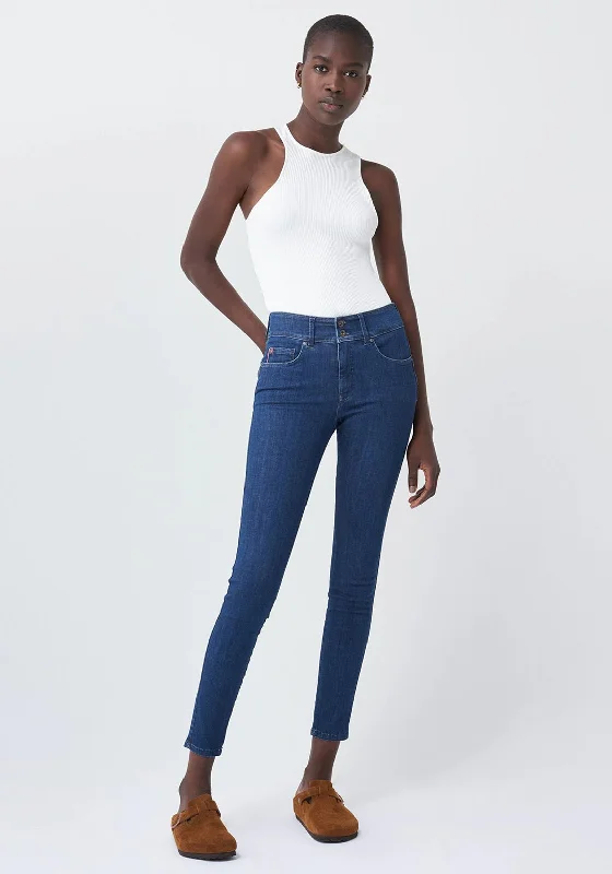 Casual And Comfortable Salsa Push In Secret Soft Touch Skinny Jeans, Dark Blue