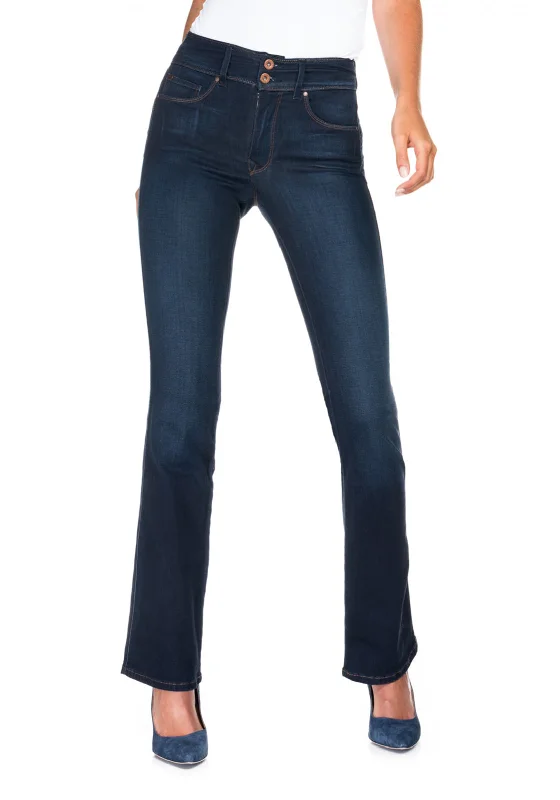 Youthful Vitality Salsa Secret Soft Touch Push in Bootcut Jeans, Dark Blue Denim