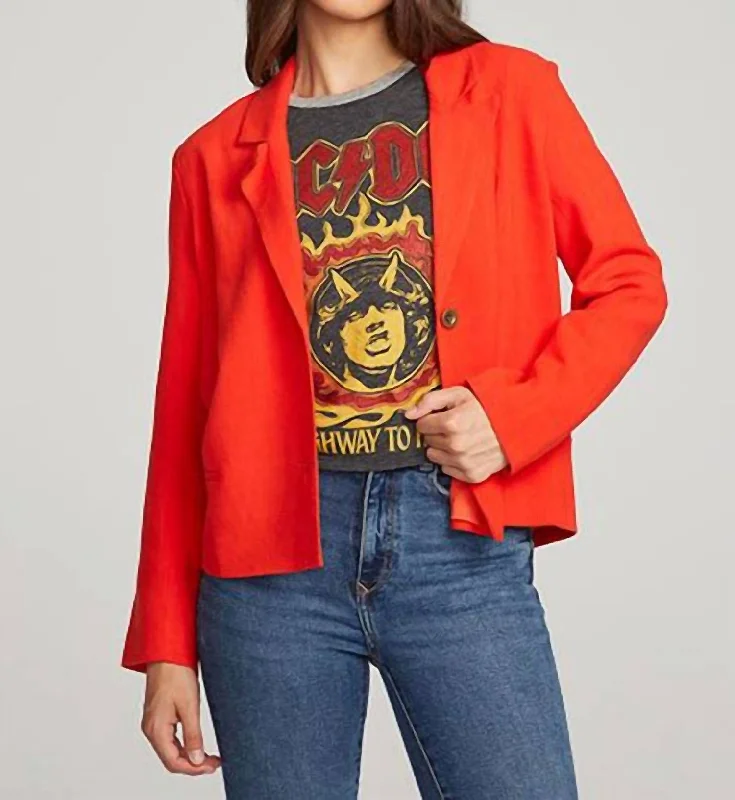 Comfortable Mind Santana Blazer In Red