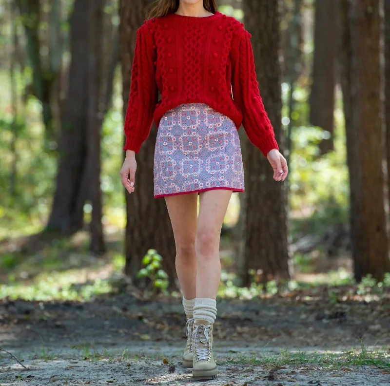 New Season Series Tess Quilted Mini Skirt In Cabin Quilt
